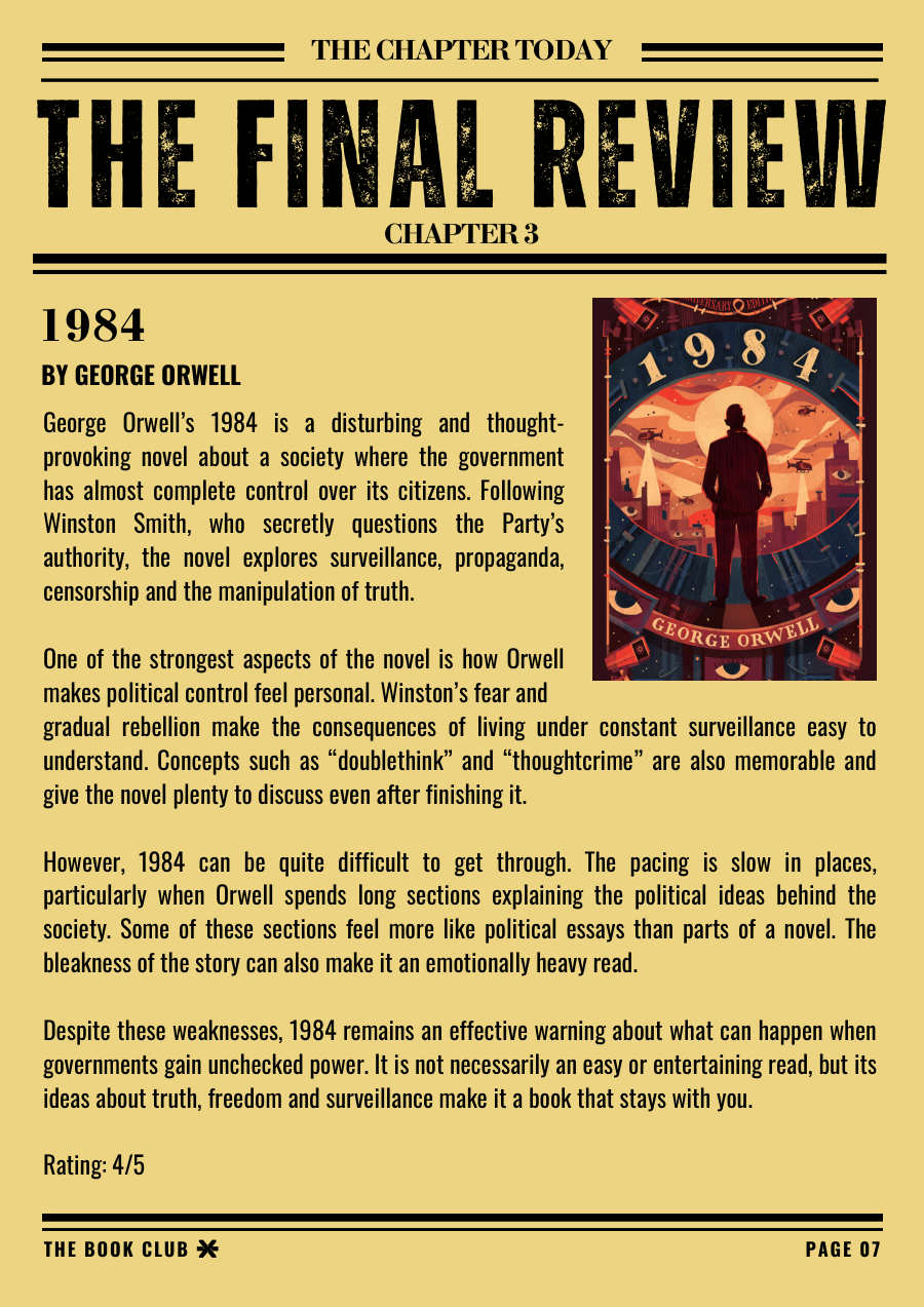 The Chapter Today, Book Club newsletter, page 8
