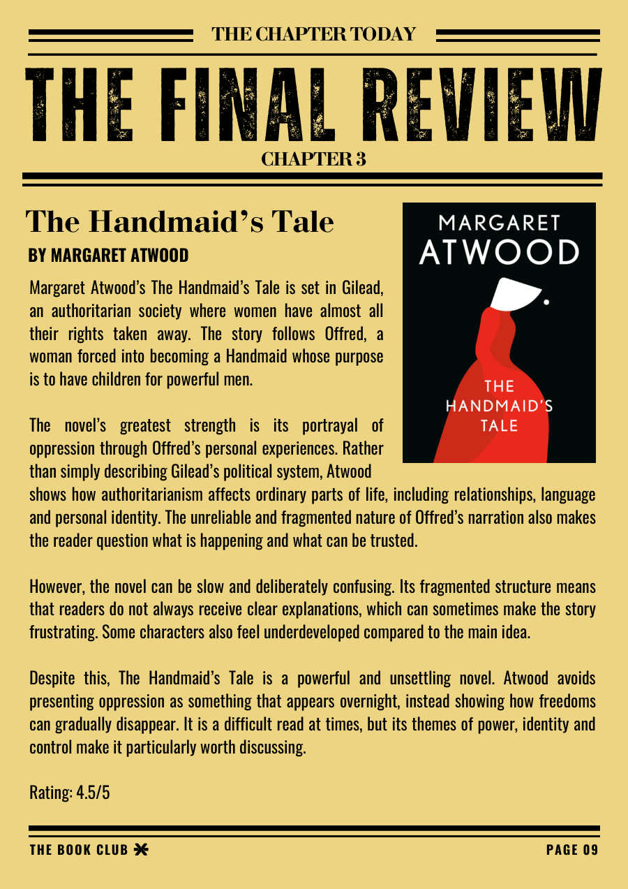 The Chapter Today, Book Club newsletter, page 10